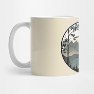 beautiful mountain view, vintage style Mug